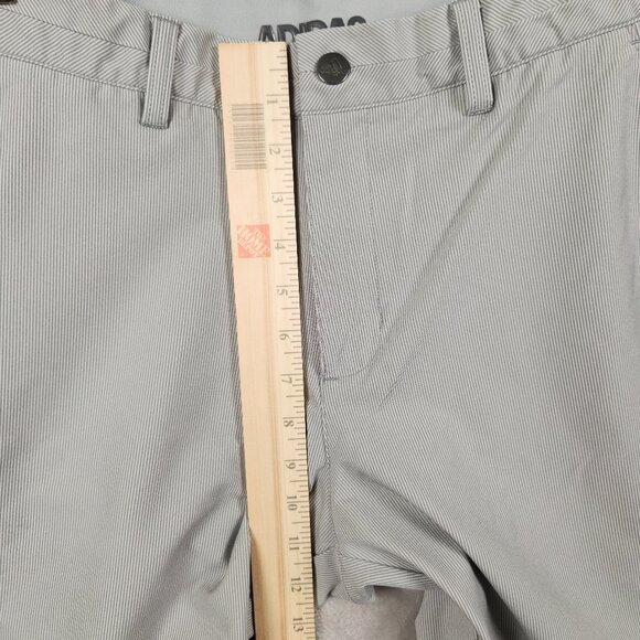 Adidas Golf Pants Size 34x32 Mens Flat Front Gray Stretch Striped - Picture 7 of 13